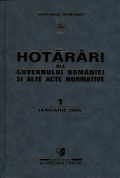 Coperta revistei Hotărâri ale Guvernului României și alte acte normative 1/2005