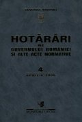 Coperta revistei Hotărâri ale Guvernului României și alte acte normative 4/2005
