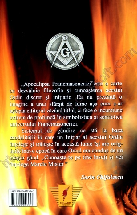 Apocalipsa francmasoneriei: o interpretare constructivă a simbolismului Lojei Masonice - Coperta spate - CrysSoft Euroalia