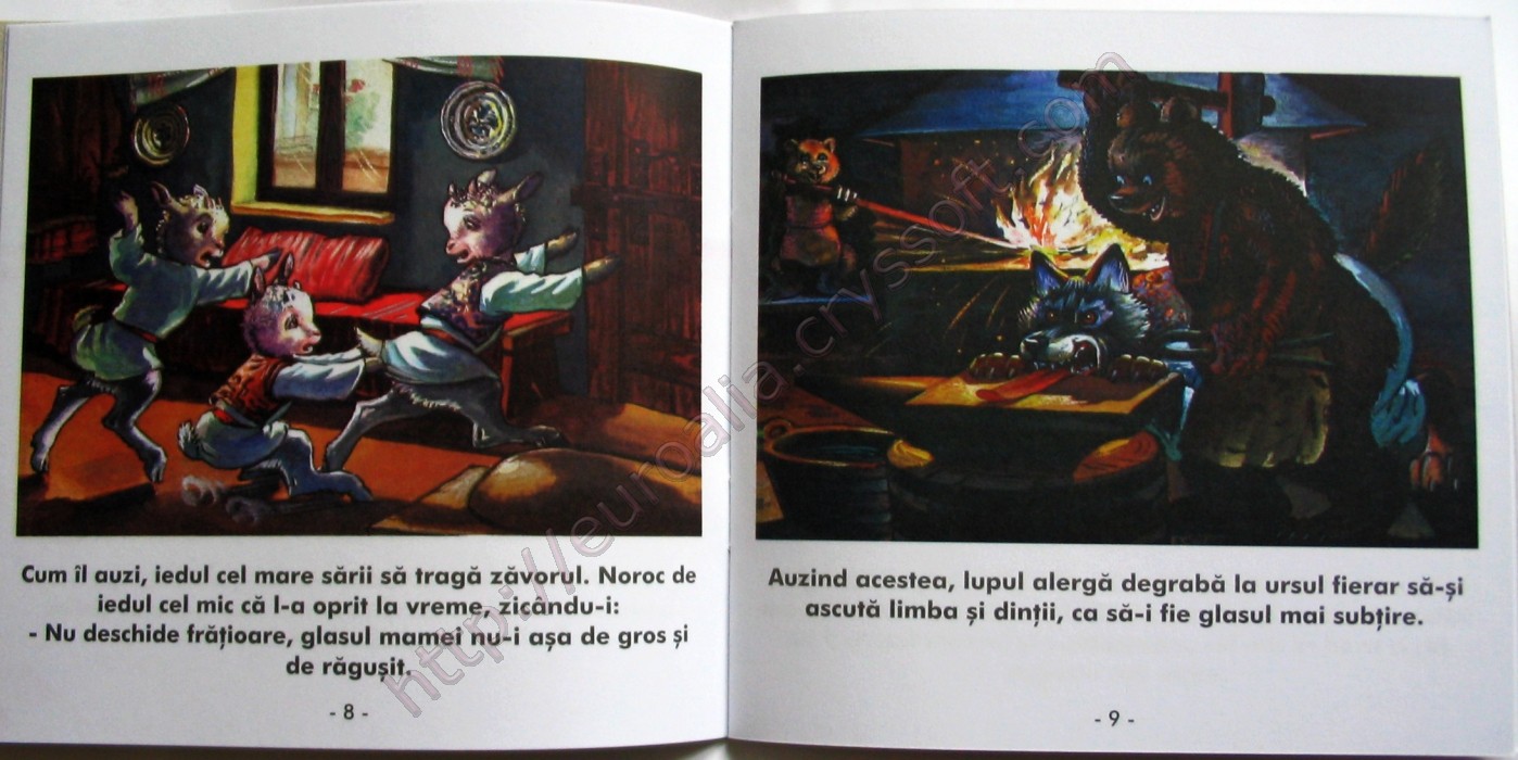 Capra cu trei iezi - Imagine din carte (pag. 8-9) - CrysSoft Euroalia