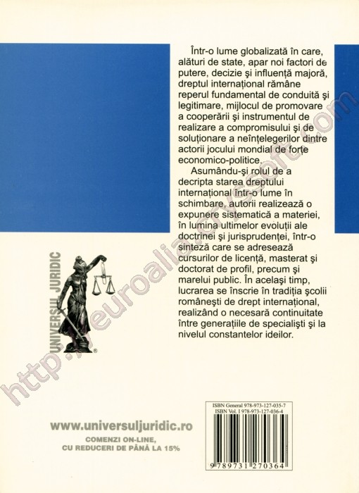 Dreptul internațional public - vol. 1 - Coperta spate - CrysSoft Euroalia