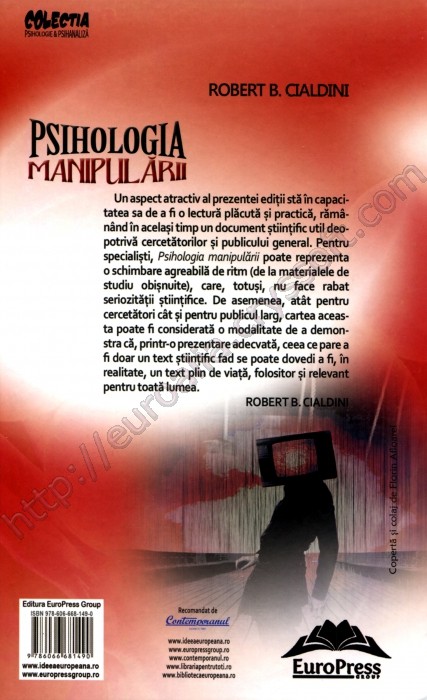 Psihologia manipulării - Coperta spate - CrysSoft Euroalia