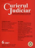 Coperta revistei Curierul Judiciar, nr. 6/2007