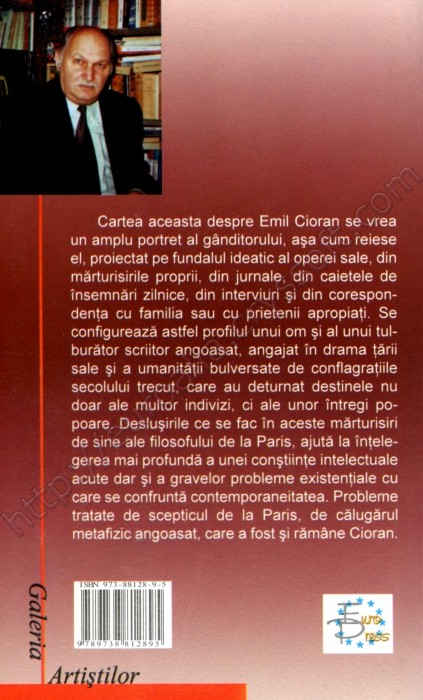 Din mansarda lui Cioran - Coperta spate - CrysSoft Euroalia