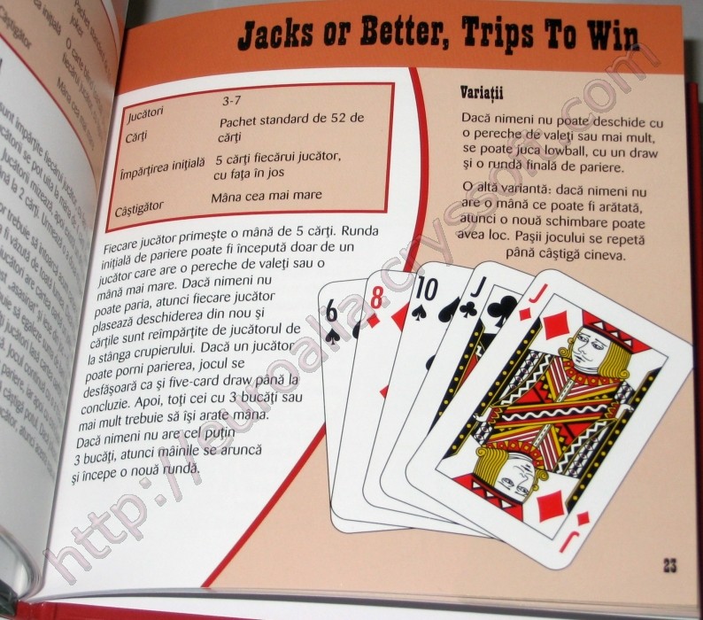 Jocuri de poker - Imagine din carte (Jacks or Better, Trips to Win) - CrysSoft Euroalia