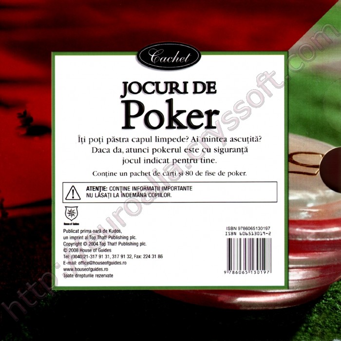 Jocuri de poker - Cutia ce conține setul de poker (din spate) - CrysSoft Euroalia